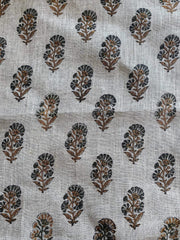 Vaqs Hand Block Print Linen Fabric